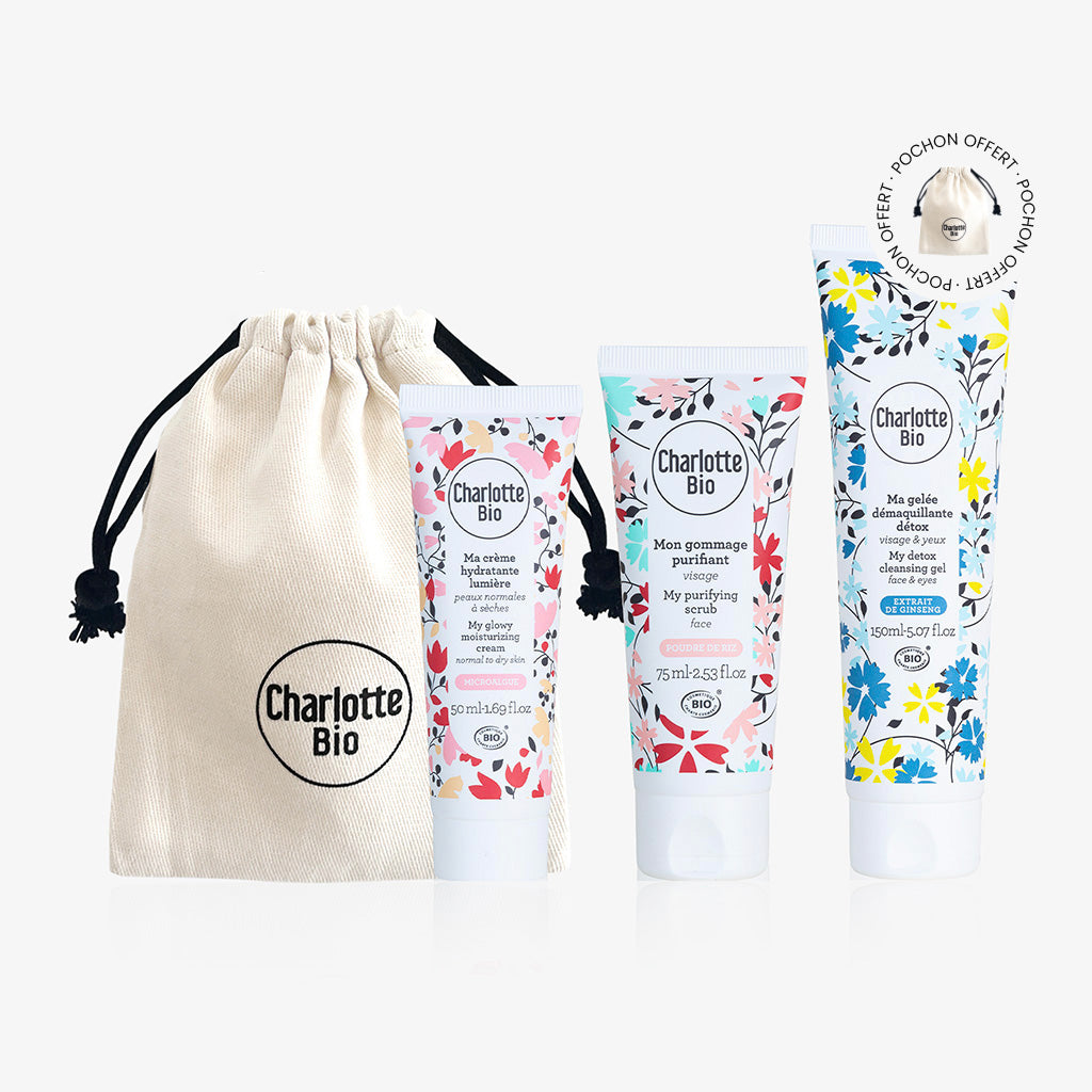 Natürliche Gesichtspflege-Routine